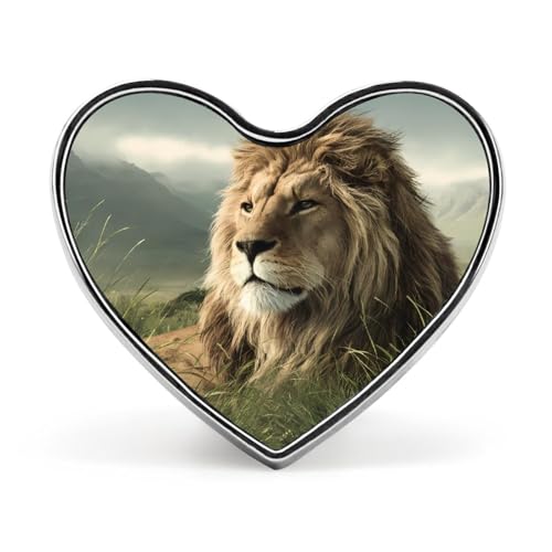 Lustige Anstecknadeln mit Löwenmotiv, herzförmig, Knopf, Brosche, Abzeichen, Anstecknadel, Hut, Kleidung, Schmuck für Männer und Frauen von KWQDOZF