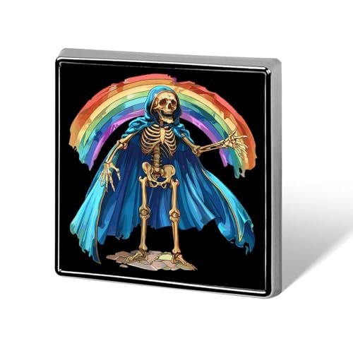 Lustige Anstecknadeln mit Skelett-Umhang, Regenbogen, Brosche, Abzeichen, Hut, Kleidung, Tasche, Schmuck für Männer und Frauen von KWQDOZF