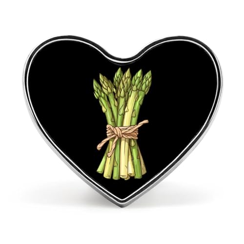 Lustige Anstecknadeln mit Spargelbündel, herzförmiger Knopf, Brosche, Anstecknadel, Hut, Kleidung, Schmuck für Männer und Frauen von KWQDOZF