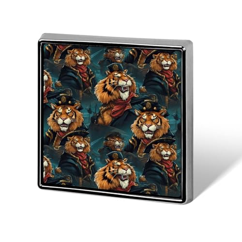 Lustige Anstecknadeln mit Tiger-Piraten-Motiv, Brosche, Abzeichen, Hut, Kleidung, Tasche, Schmuck für Männer und Frauen von KWQDOZF