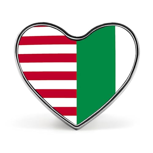 Lustige Anstecknadeln mit US- und Italien-Flagge, herzförmiger Knopf, Brosche, Abzeichen, Anstecknadel, Hut, Kleidung, Schmuck für Männer und Frauen von KWQDOZF