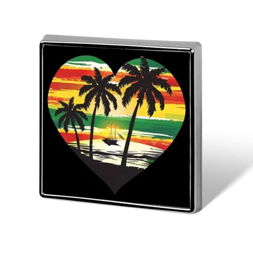 Lustige Anstecknadeln mit der Flagge von Guyana, Motiv: „Love Beach in Guyana, Brosche, Abzeichen, Hut, Kleidung, Tasche, Schmuck für Männer und Frauen von KWQDOZF