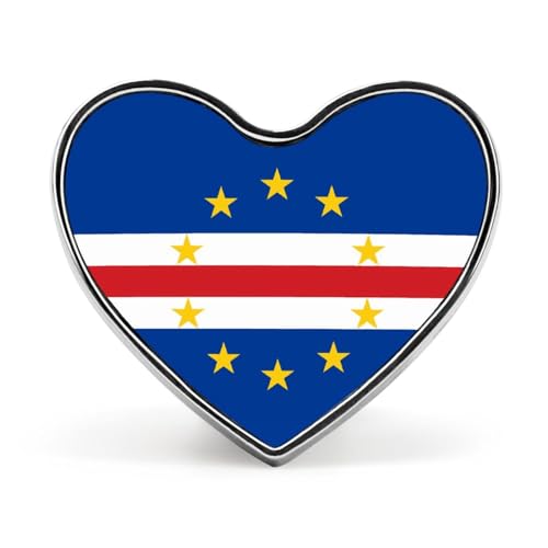 Lustige Anstecknadeln mit der Flagge von Kap Verde, Herz-Knopf, Brosche, Abzeichen, Hut, Kleidung, Tasche, Schmuck für Männer und Frauen von KWQDOZF