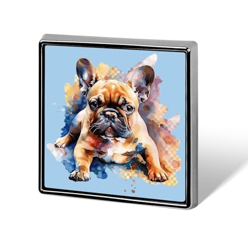 Lustige Anstecknadeln mit französischer Bulldogge, Aquarell-Motiv, Anstecknadel, Brosche, Abzeichen, Hut, Kleidung, Tasche, Schmuck für Männer und Frauen von KWQDOZF