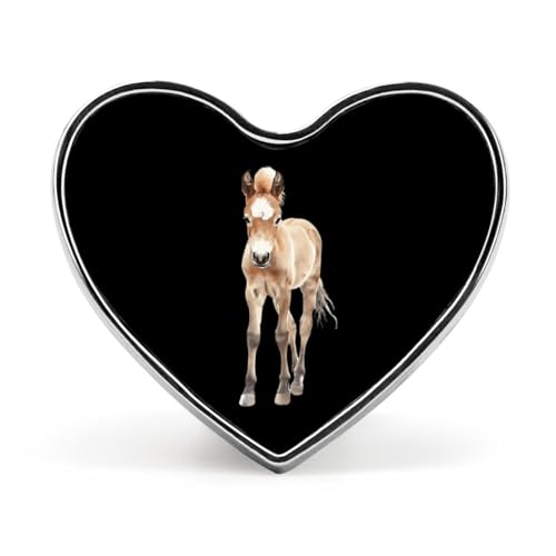 Lustige Anstecknadeln mit kleinem Pferd, Herz-Knopf, Brosche, Abzeichen, Hut, Kleidung, Tasche, Schmuck für Männer und Frauen von KWQDOZF