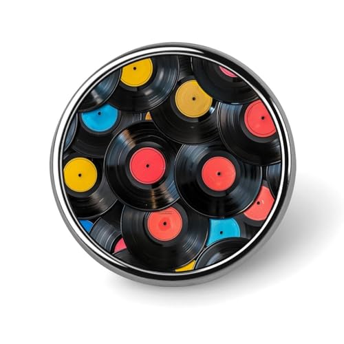 Lustige bunte Retro-Schallplatten, runde Brosche, Anstecknadel, Krawattennadel für Frauen und Männer, Büroangestellte, Lehrer, Dekoration Lustige bunte Retro-Schallplatten, runde Brosche, Anstecknadel, Krawattennadel für Frauen und Männer, Büroangestellte, Lehrer, Dekoration von KWQDOZF