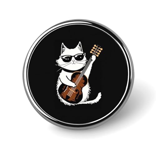 Lustige runde Brosche mit Katzen-Mandolinen-Motiv, Anstecknadel, Krawattennadel für Frauen und Männer, Büroangestellte, Lehrer, Dekoration Lustige runde Brosche mit Katzen-Mandolinen-Motiv, Anstecknadel, Krawattennadel für Frauen und Männer, Büroangestellte, Lehrer, Dekoration von KWQDOZF