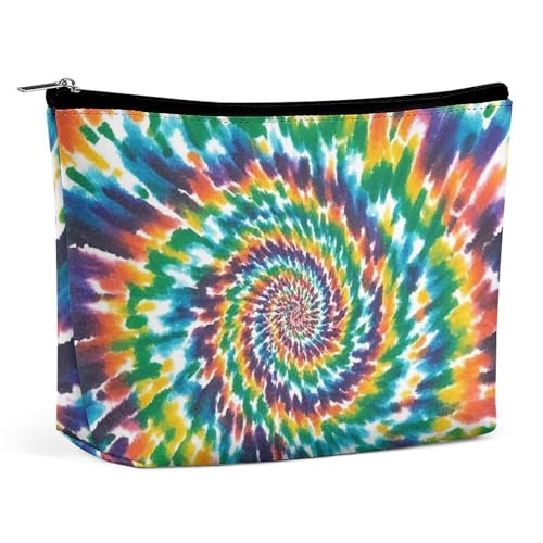 Make-up-Tasche, Make-up-Organizer, Faltbare Kosmetiktasche, Bunte Spirale, Batikdruck, Reise-Make-up-Tasche für Frauen von KWQDOZF