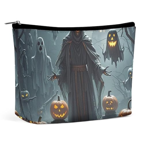 Make-up-Tasche, Make-up-Organizer, Faltbare Kosmetiktasche, Sensenmann-Druck, Reise-Make-up-Tasche für Frauen von KWQDOZF