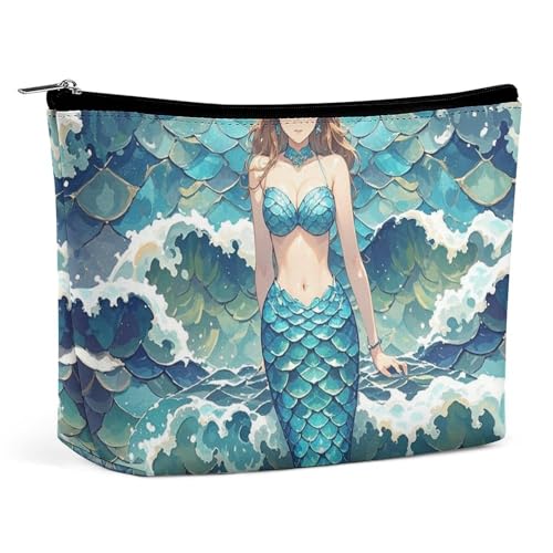 Make-up-Tasche, Make-up-Organizer, Faltbare Kosmetiktasche, mit Blumenmuster, Bedruckt, Reise-Make-up-Tasche für Frauen von KWQDOZF