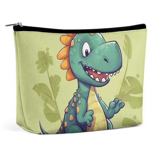 Make-up-Tasche, tragbare Kosmetiktasche, Cartoon-Dinosaurier-Kulturtasche, Make-up-Organizer-Etui, große Kapazität, Reißverschlusstasche, Reise-Kulturtasche für Frauen und Männer von KWQDOZF