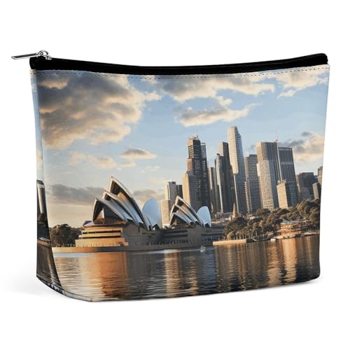 Make-up-Tasche, tragbare Kosmetiktasche, City Sydney, Kulturbeutel, Make-up-Organizer, große Kapazität, Reißverschlusstasche, Reise-Kulturtasche für Frauen und Männer Make-up-Tasche, tragbare Kosmetiktasche, City Sydney, Kulturbeutel, Make-up-Organizer, große Kapazität, Reißverschlusstasche, Reise-Kulturtasche für Frauen und Männer von KWQDOZF