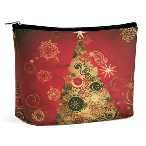 Make-up-Tasche, tragbare Kosmetiktasche, Frohe Weihnachten, Kulturbeutel, Make-up-Organizer, große Kapazität, Reißverschlusstasche, Reise-Kulturtasche für Frauen und Männer von KWQDOZF