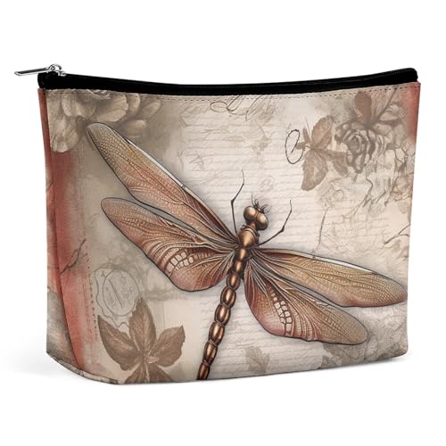 Make-up-Tasche, tragbare Kosmetiktasche, Kulturbeutel mit Libellenmotiv, Make-up-Organizer, große Kapazität, Reißverschlusstasche, Reise-Kulturtasche für Frauen und Männer Make-up-Tasche, tragbare Kosmetiktasche, Kulturbeutel mit Libellenmotiv, Make-up-Organizer, große Kapazität, Reißverschlusstasche, Reise-Kulturtasche für Frauen und Männer von KWQDOZF