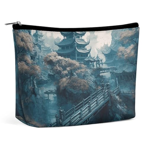 Make-up-Tasche, tragbare Kosmetiktasche, Kulturbeutel mit asiatischem Muster, Make-up-Organizer, große Kapazität, Reißverschlusstasche, Reise-Kulturtasche für Frauen und Männer Make-up-Tasche, tragbare Kosmetiktasche, Kulturbeutel mit asiatischem Muster, Make-up-Organizer, große Kapazität, Reißverschlusstasche, Reise-Kulturtasche für Frauen und Männer von KWQDOZF
