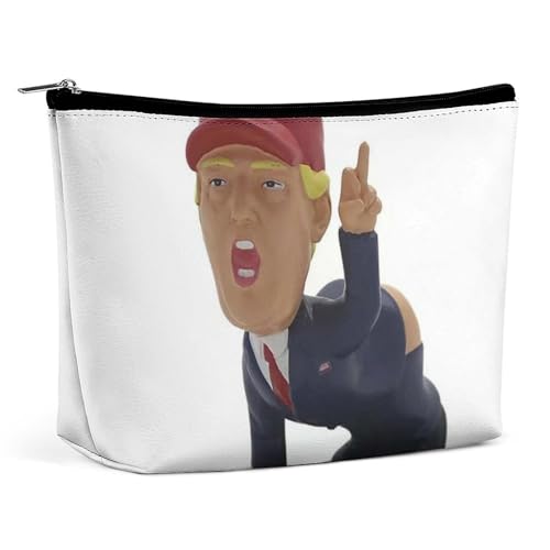 Make-up-Tasche mit Cartoon-Präsidenten-Motiv für Damen, tragbar, wasserdicht, ästhetisch, tragbar, für Reisen und Arbeit von KWQDOZF