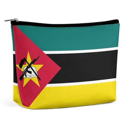Make-up-Tasche mit Flagge von Mosambik, leicht, PU-Kosmetik-Organizer für Reise, Geldbörse, Damen von KWQDOZF