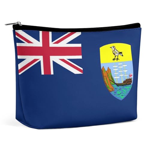 Make-up-Tasche mit Flagge von St. Helena, leicht, PU-Kosmetik-Organizer für Reise, Geldbörse, Damen von KWQDOZF