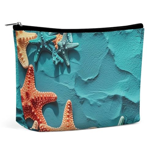 Make-up-Tasche mit Korallen- und -Motiv für Damen, tragbar, wasserdicht, ästhetisch, tragbar, für unterwegs von KWQDOZF