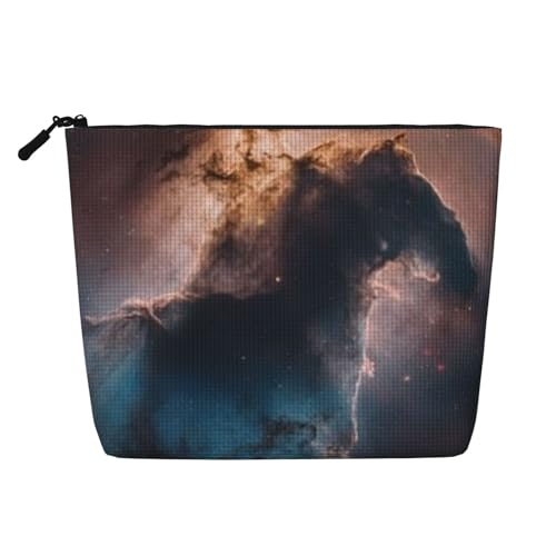Metaphysical Horse Reise-Make-up-Tasche mit großem Fassungsvermögen für Damen, wasserdichte, einlagige, tragbare Kosmetiktasche aus Hanfimitat mit Reißverschluss von KWQDOZF
