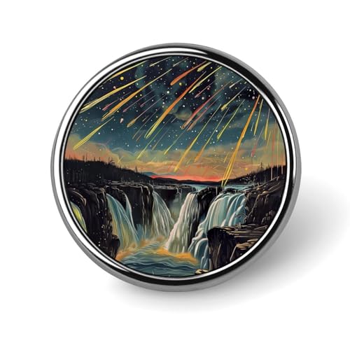 Meteor Nature Waterfalls Round Brooch Pin Badge Lapel Tie Pin for Women Men Office Worker Teacher Decor Meteor Nature Waterfalls Round Brooch Pin Badge Lapel Tie Pin for Women Men Office Worker Teacher Decor von KWQDOZF