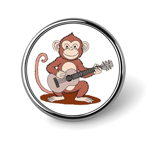 Monkey Playing Guitar Funny Round Lapel Pins Metal Button Brooch Badge Tie Hats Clothes Decoration for Men Women Monkey Playing Guitar Funny Round Lapel Pins Metal Button Brooch Badge Tie Hats Clothes Decoration for Men Women von KWQDOZF