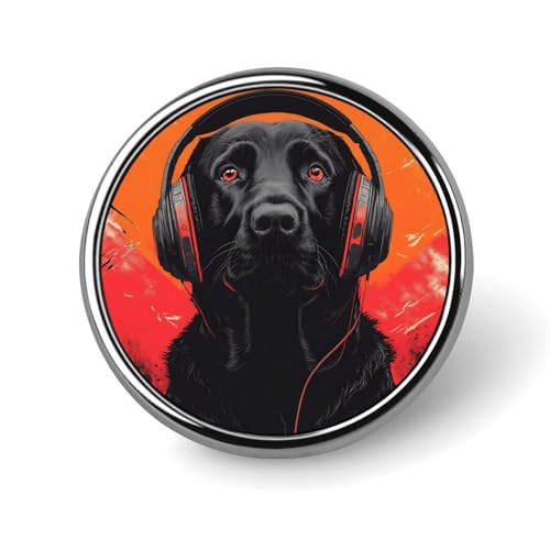 Music Black Labrador Funny Round Lapel Pins Metal Button Brooch Badge Tie Hats Clothes Decoration for Men Women Music Black Labrador Funny Round Lapel Pins Metal Button Brooch Badge Tie Hats Clothes Decoration for Men Women von KWQDOZF