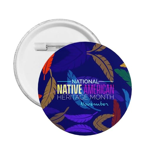 Native American Heritage Monat Pins Runde Brosche Button Abzeichen Aufkleber Zeichen Metall Pin von KWQDOZF