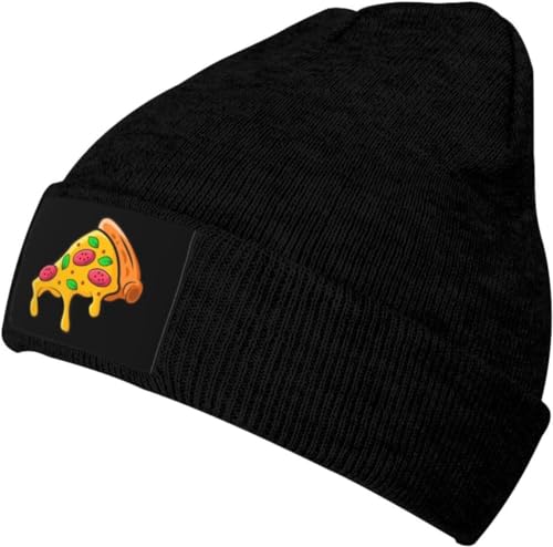 Niedliche Cartoon-Pizza-Beanie-Mütze für Männer und Frauen, weich, warm, gestrickt, Totenkopf-Mütze, Wintermütze, Skimütze, Schwarz Niedliche Cartoon-Pizza-Beanie-Mütze für Männer und Frauen, weich, warm, gestrickt, Totenkopf-Mütze, Wintermütze, Skimütze, Schwarz von KWQDOZF