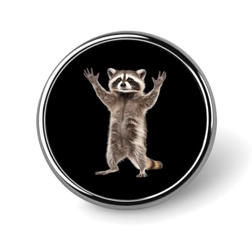 Niedliche Waschbär-Mode-runde Brosche Revers-Pins Abzeichen für Tasche Shirt Hochzeit Party Custom Schmuck von KWQDOZF