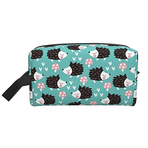 Niedlicher Igel-Reise-Kulturbeutel Niedlicher Igel Personalisierte Reise-Make-up-Tasche Große Kapazität mit Reißverschluss Tragbarer Reise-Kulturbeutel in Mehreren Stilen, Geschenkidee für Männer und von KWQDOZF