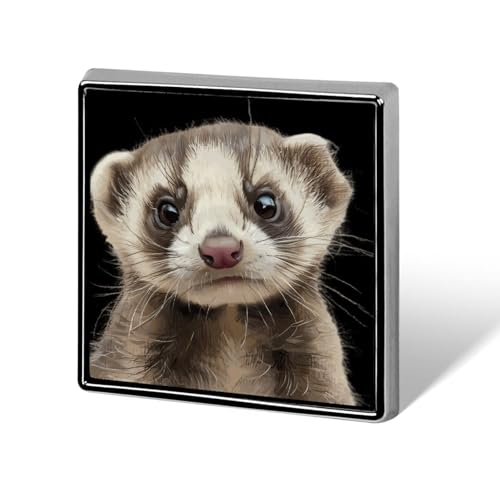 Niedliches Frettchengesicht, lustige Anstecknadeln, Knopf, Brosche, Abzeichen, Hut, Kleidung, Tasche, Schmuck für Männer und Frauen von KWQDOZF