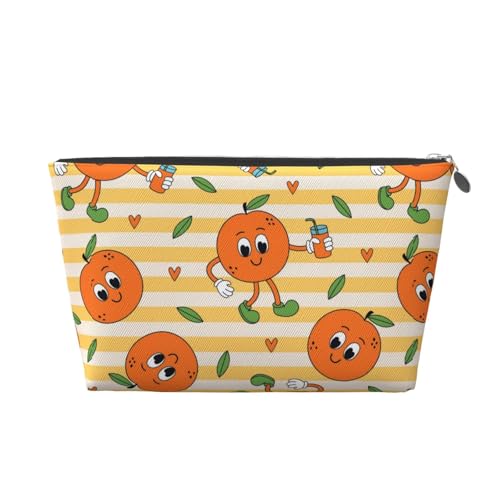 Orange Kosmetiktasche Make-up-Taschen süße Kulturtasche für Frauen Reiseutensilien von KWQDOZF