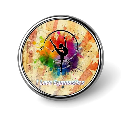 Painted Ink Gymnastics American Flag Round Brooch Pin Badge Lapel Tie Pin for Women Men Office Worker Teacher Decor Painted Ink Gymnastics American Flag Round Brooch Pin Badge Lapel Tie Pin for Women Men Office Worker Teacher Decor von KWQDOZF