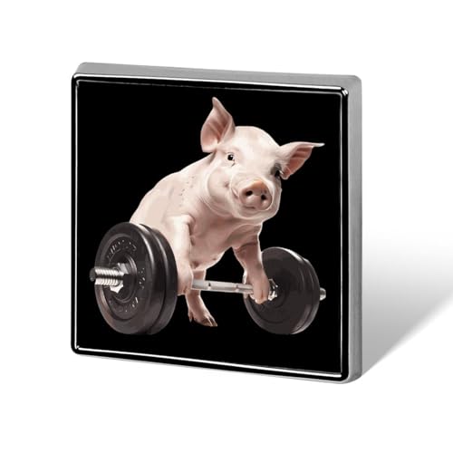 Piggy Gym Krafttraining Lustige Anstecknadeln Button Brosche Abzeichen Hut Kleidung Tasche Schmuck für Männer Frauen von KWQDOZF