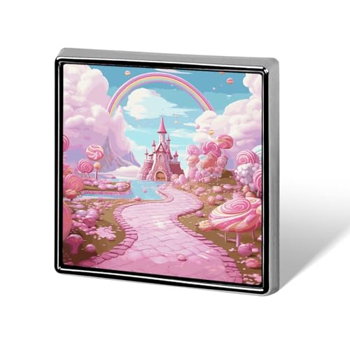 Quadratische Brosche aus Aluminiumlegierung, Anstecknadeln, Candy Land, modische Anstecker, Dekoration für Männer und Frauen, Rucksäcke, Kleidung, Jacken, Geschenk von KWQDOZF