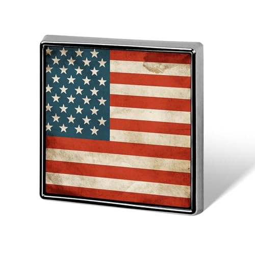 Quadratische Brosche aus Aluminiumlegierung, Anstecknadeln mit USA-Flagge, modische Anstecker, Dekoration für Männer und Frauen, Rucksäcke, Kleidung, Jacken, Geschenk von KWQDOZF