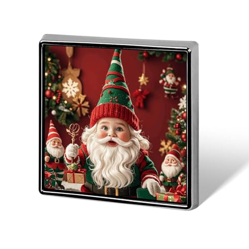 Quadratische Brosche aus Aluminiumlegierung, Weihnachts-Reversnadeln mit skurrilen Zwergen, modische Anstecker, Dekoration für Männer und Frauen, Rucksäcke, Kleidung, Jacken, Geschenk von KWQDOZF