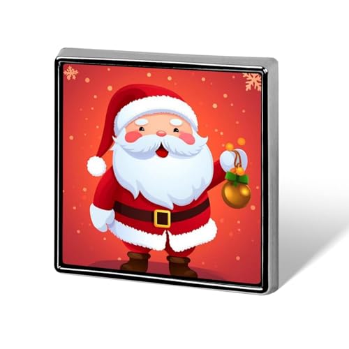 Quadratische Brosche aus Aluminiumlegierung, niedlicher Weihnachtsmann, Revers, modische Anstecker, Dekoration für Männer und Frauen, Rucksäcke, Kleidung, Jacken, Geschenk von KWQDOZF