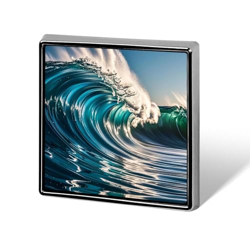 Quadratische Brosche aus Aluminiumlegierung mit wellen-Revers, modische Anstecker, Dekoration für Männer und Frauen, Rucksäcke, Kleidung, Jacken, Geschenk von KWQDOZF