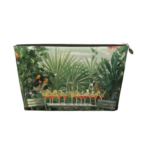 Rain Hut Damen-Make-up-Tasche mit Aufdruck, große Kapazität, Reise-Make-up-Tasche aus Leder, wasserdicht, Kulturbeutel, Rasierbeutel von KWQDOZF