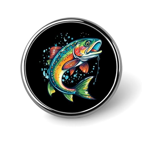 Rainbow Trout Print Brooch Pins for Women Men Cute Badge Lapel Pins for Backpack Dress Accessories Rainbow Trout Print Brooch Pins for Women Men Cute Badge Lapel Pins for Backpack Dress Accessories von KWQDOZF