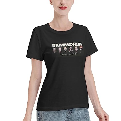 Bedrucktes Damen-T-Shirt, kurzärmelig, lässige Oberteile, Sommer, lässiges, tailliertes Oberteil, Schwarz, L von KWQDOZF