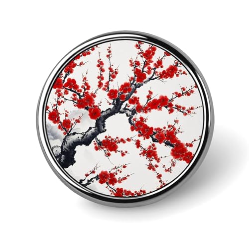 Red Plum Flowers Funny Round Lapel Pins Metal Button Brooch Badge Tie Hats Clothes Decoration for Men Women Red Plum Flowers Funny Round Lapel Pins Metal Button Brooch Badge Tie Hats Clothes Decoration for Men Women von KWQDOZF