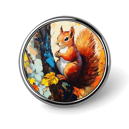 Red Squirrel Painting Funny Round Lapel Pins Metal Button Brooch Badge Tie Hats Clothes Decoration for Men Women Red Squirrel Painting Funny Round Lapel Pins Metal Button Brooch Badge Tie Hats Clothes Decoration for Men Women von KWQDOZF