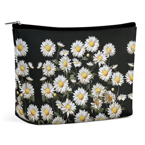 Reise-Kosmetiktasche, Daisy Print Handheld Kosmetik Reisetasche, einfache Kosmetiktasche, Kosmetiktasche für Geldbörse von KWQDOZF
