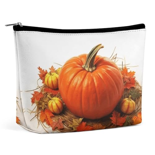 Reise-Kosmetiktasche, Herbst-Kürbis-Druck, tragbare Kosmetik-Reisetasche, einfache Kosmetiktasche, Kosmetiktasche für Geldbörse von KWQDOZF