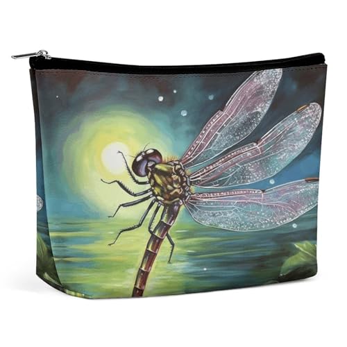 Reise-Kosmetiktasche, Libellen-Malerei-Druck, tragbare Kosmetik-Reisetasche, einfache Kosmetiktasche, Kosmetiktasche für Geldbörse von KWQDOZF