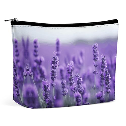 Reise-Kosmetiktasche, lila Lavendel-Druck, tragbare Kosmetik-Reisetasche, einfache Kosmetiktasche, Kosmetiktasche für Geldbörse von KWQDOZF