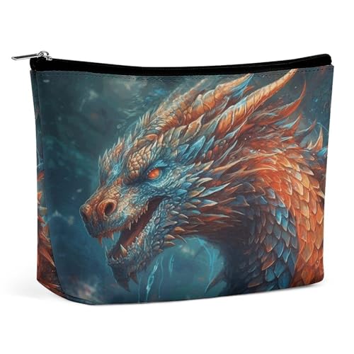 Reise-Kosmetiktasche,Drachen-Kunstdruck,Handtasche für Kosmetikreisen,einfache Kosmetiktasche,Kosmetiktasche für Geldbörse von KWQDOZF